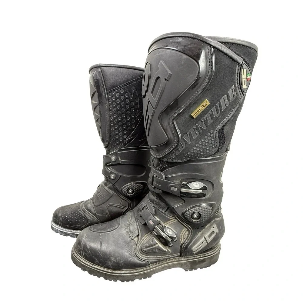 Sidi Adventure Gore-Tex Boots Mens 7.5 Black Dual Sport Touring Italy
